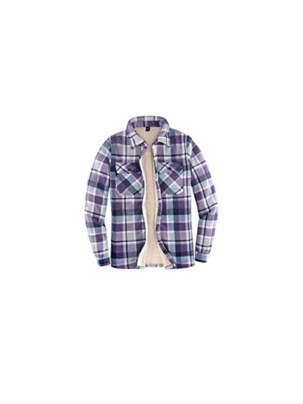 Sherpa Fleece Lined Flannel Shirt Jacket Button Up Plaid Shirt Jac Warm